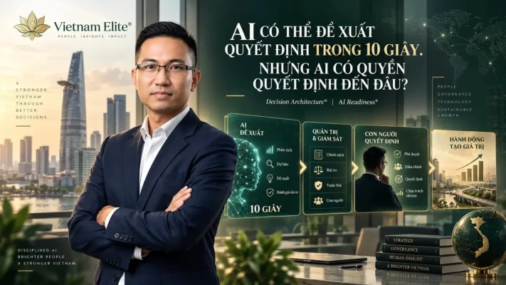 AI có thể đề xuất quyết định trong 10 giây nhưng quyền quyết định cần được kiểm soát bằng Decision Architecture