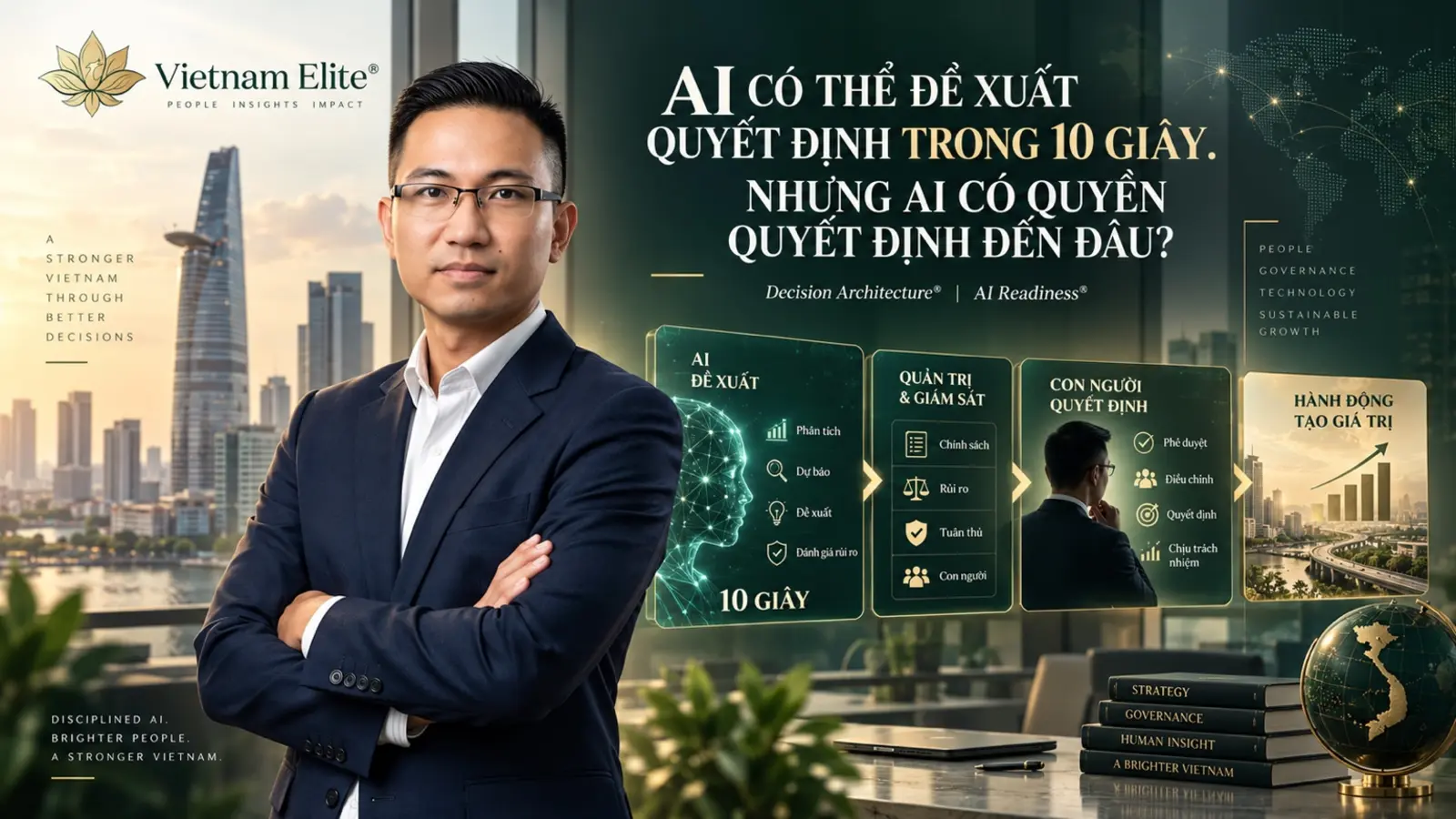 AI có thể đề xuất quyết định trong 10 giây nhưng quyền quyết định cần được kiểm soát bằng Decision Architecture