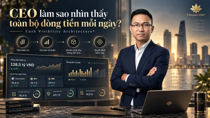CEO nhìn thấy toàn bộ dòng tiền, công nợ, tồn kho và dự báo 13 tuần trong hệ thống Cashflow Intelligence®
